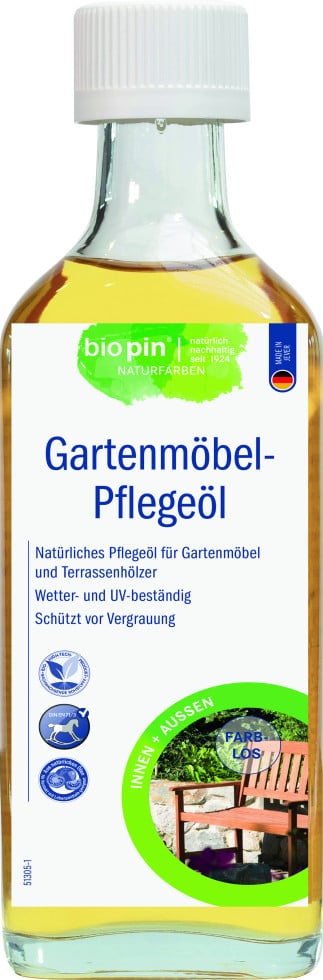 Biopin Naturfarben Gartenmöbel-Pflegeöl 250 ml farblos von biopin