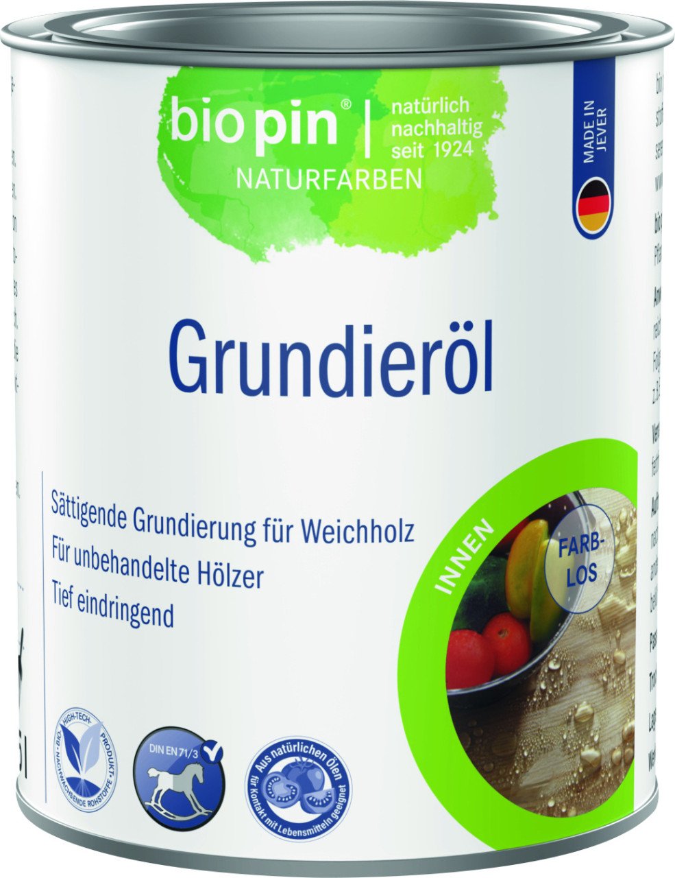 Biopin Naturfarben Grundieröl 375 ml farblos von biopin