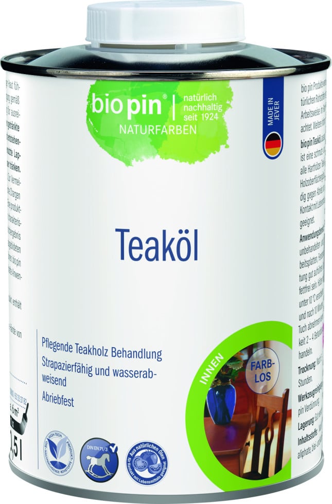 Biopin Naturfarben Teaköl 500 ml farblos von biopin