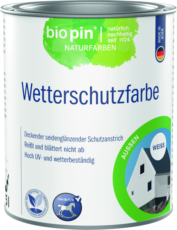 Biopin Wetterschutzfarbe 750 ml weiß Biopin Wetterschutzfarbe 750 ml weiß von biopin