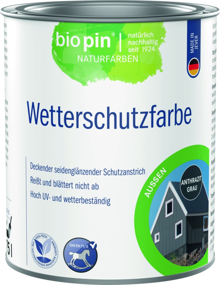 Biopin Wetterschutzlasur 750 ml anthrazitgrau von biopin