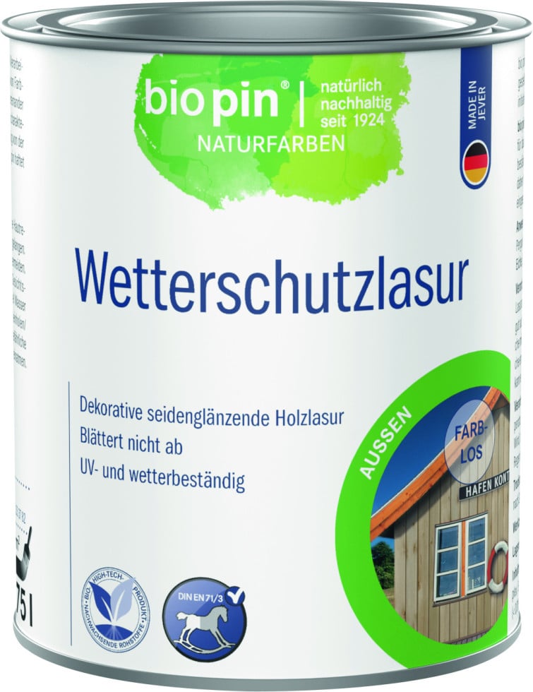 Biopin Wetterschutzlasur 750 ml farblos von biopin