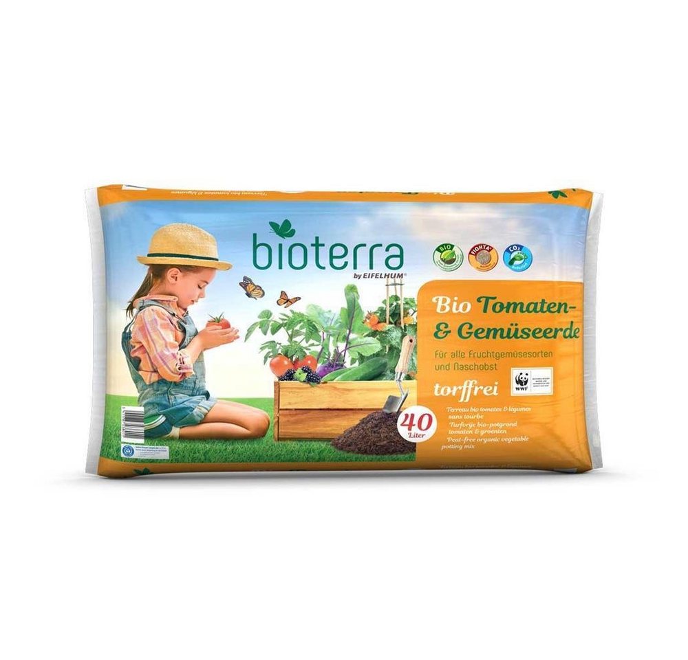 bioterra by EIFELHUM Bio-Erde Bio Tomaten & Gemüseerde 40l Gewächshauserde Hochbeeterde biologisch von bioterra by EIFELHUM