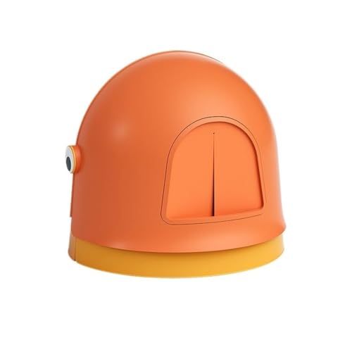 Katzentoilette, Extra große Katzentoilette mit Haube for große Katzen – Spritzschutz, leicht zu reinigen Katzentoilette(Orange) von birene