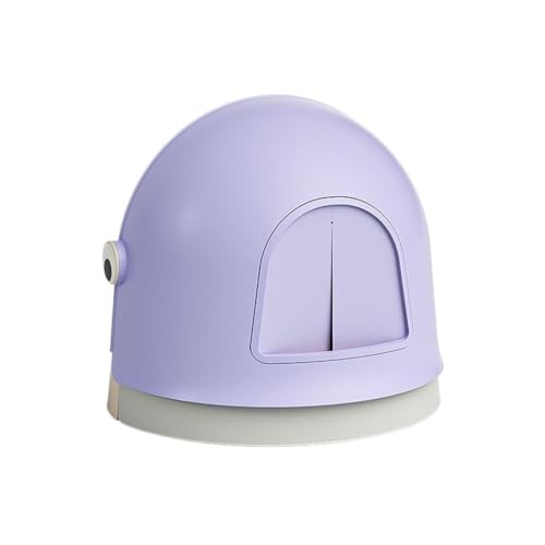 Katzentoilette, Extra große Katzentoilette mit Haube for große Katzen – Spritzschutz, leicht zu reinigen Katzentoilette(Purple) von birene