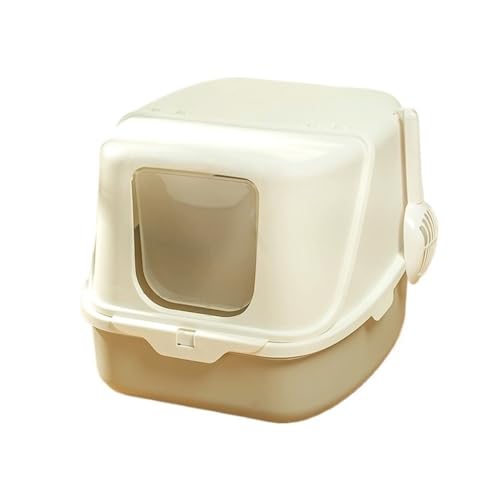 Katzentoilette, Geschlossene Katzentoilette mit Haube und Türklappe, leicht zu reinigende Kunststoffschale Katzentoilette(Gray) von birene