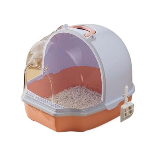 Katzentoilette, Geschlossene Katzentoilette mit Türklappe und Griff, Spritzschutz-Katzentoilette Katzentoilette(Purple) von birene