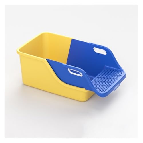 Katzentoilette, Große, offene Katzentoilette mit hohen Seitenwänden – Spritzschutz, leicht zu reinigen for alle Katzen Katzentoilette(Yellow) von birene