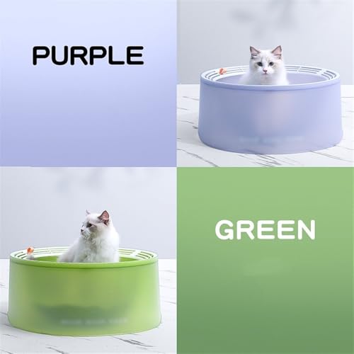 Katzentoilette, Katzentoilette mit offener Oberseite, langlebiges Anti-Spritz-Design mit hohen Wänden for Kätzchen Katzentoilette(Purple) von birene