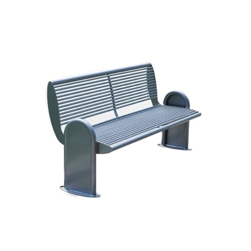 birene Gartenbank, Metallbank for den Außenbereich – Garten- und Terrassenstühle, robuste Rückenlehne, Elegantes Design Terrassenbank(Gray,150cm) von birene