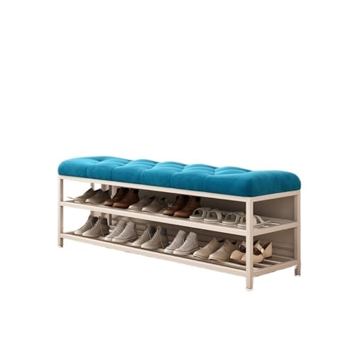 birene Schuhregalbank Eingangsschuhhocker Home Eingangsbereich Sitzbank Einfach(Blue,100cm) von birene