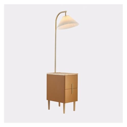 birene Stehlampe LED-Beistelltischlampen-Kombination, moderner Nachttisch und Beistelltisch mit Leselicht for Schlafzimmer, Wohnzimmer(Orange) von birene