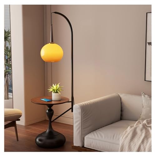 birene Stehlampe LED-Schreibtischlampe und Beistelltisch-Kombination mit USB-Anschluss for Schlafzimmer, Wohnzimmer(Black) von birene