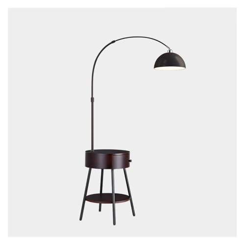 birene Stehlampe Moderne Tischlampen-Kombination mit Ladestation, LED-Schreibtischlampe und Beistelltisch fürs Schlafzimmer(Black) von birene
