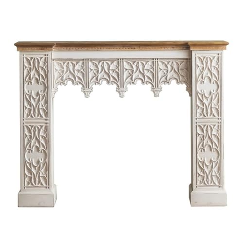 birene Vintage Massivholz Konsolentisch, Hohl Geschnitzter Eingangstisch for Wohnzimmer Foyer von birene