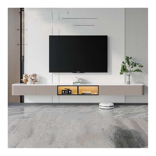 birene Wandmontierter TV-Schrank, Moderner schwebender TV-Wandschrank, wandmontierte TV-Konsole mit verstecktem Kabel TV-Wandschrank(Large) von birene