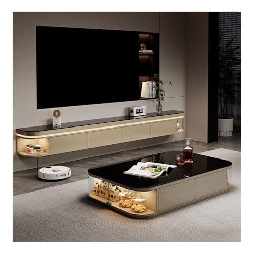 birene Wandmontierter TV-Schrank, Schwebender TV-Ständer aus Massivholz mit LED-Licht, ultraschmaler wandmontierter TV-Schrank for das Wohnzimmer TV-Wandschrank birene Wandmontierter TV-Schrank, Schwebender TV-Ständer aus Massivholz mit LED-Licht, ultraschmaler wandmontierter TV-Schrank for das Wohnzimmer TV-Wandschrank von birene
