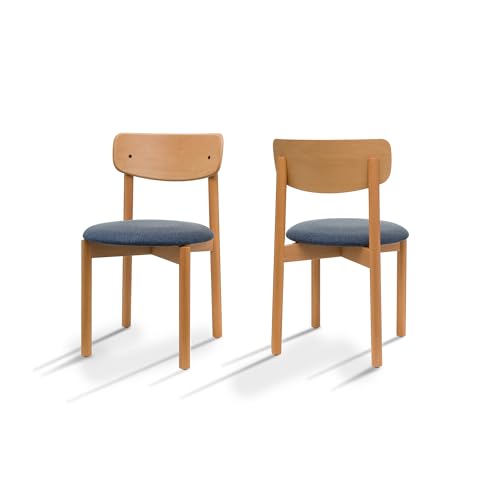 BISCHAIR Esszimmerstühle 2er-Set, gepolstert, Klasse 1, Buche, Küchenstühle mit langlebigem Premium-ergonomischem und ästhetischem Design (Keynote, Natur) von bis chair