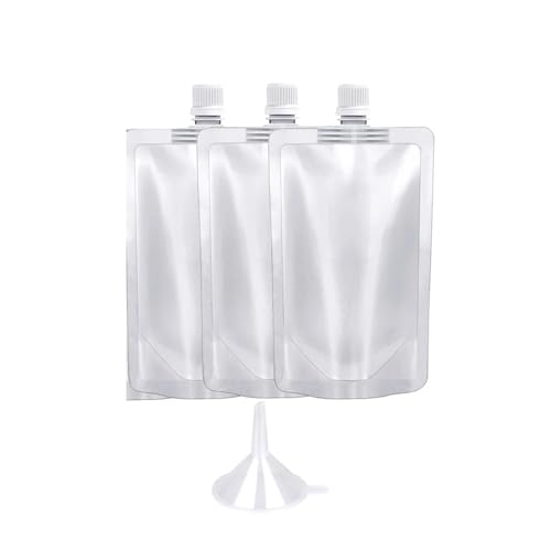 bisch 100 Stück Trinkbeutel, Saugdüsenbeutel, Milchtee-Getränkesaftbeutel, Einweg-Umweltschutz, transparenter Flüssigkeitsbeutel, Lieferung, Füllung, 4-teiliges Set (Size : 500ml) von bisch