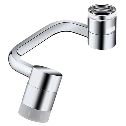 bisch 1080 Grad Drehbarer Wasserhahn-Extender Aus Metall, U-förmig, Roboter-Doppelmodell, Spritzwassergeschützter Filter-Wasserhahn, Heim-Badezimmer (Color : Dual Mode) von bisch