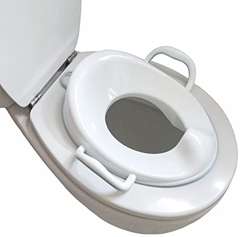 BISOO Toilettensitz Kinder ab 2 Jahre mit Anti-Rutsch-Funktion und Hoher Spritzschutz - Toilettentrainer - WC Sitz Klositz Passt auf Runde und Ovale Toiletten - Haken zum Aufhängen Enthalten (Blau) von bisoo