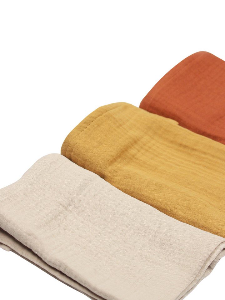 Babydecke Babydecke Musselin Tuch im 3-er Set 4 lagig 60x60 Weich & Atmungsaktiv, bistyle, GOTS zertifiziert, 100% Bio-Baumwolle, Junge & Mädchen von bistyle