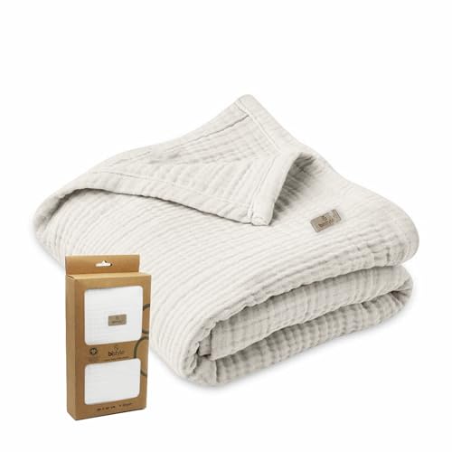 bistyle Musselin Babydecke Sommer für Babys Kinder dünne atmungsaktive Sommerdecke Puckdecke Baumwolle Mädchen Junge (Ecru) von bistyle