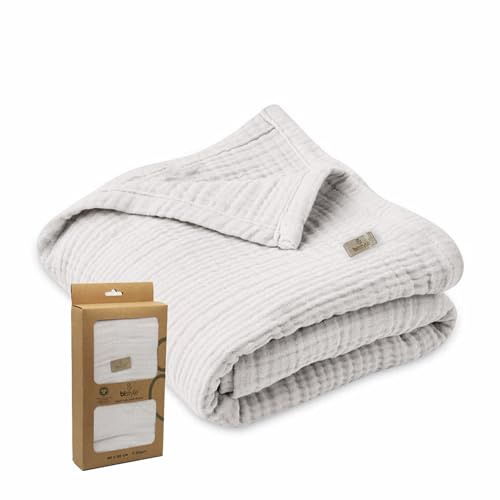 bistyle Musselin Babydecke Sommer für Babys Kinder dünne atmungsaktive Sommerdecke Puckdecke Baumwolle Mädchen Junge (Stein) von bistyle