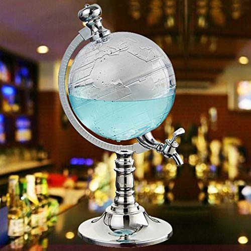 1,5L Dekanter Whisky Gläser Geschenkset Globus Bar Butler Flaschenhalter Für Flaschen Schnaps, Limonade, Getränkespender Silber, klar von biusgiyeny