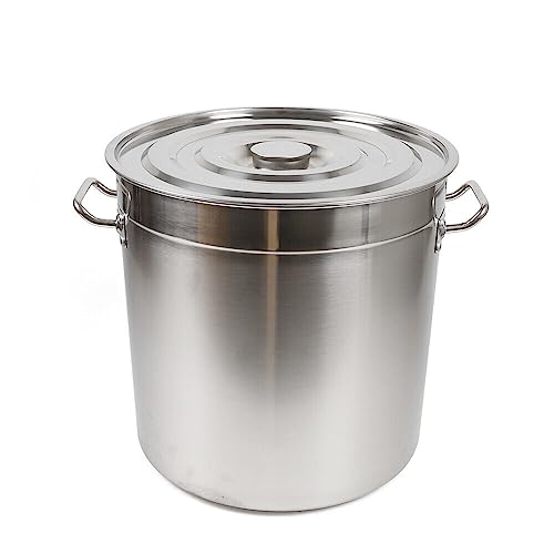 35L Kochtopf mit 201 Edelstahl Deckel Suppentopf Großer Topf Eintopf 35 Liter Gastronomie Kochtopf Suppentopf - 35 Liter Edelstahl Kochtöpfe - ideal geeignet für ALLE Herdarten & große Küchen von biusgiyeny