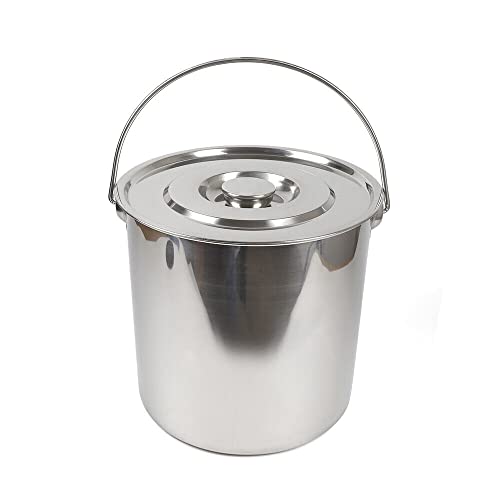 Edelstahl Eimer 6L/12L/20L Lebensmittelindustrie Eimer Küche Eimer + Deckel Küche Eimer Lebensmittel Eimer Milcheimer Edelstahl Eimer Lebensmittel Eimer Geeignet für Küche Restaurant Outdoor (6L) von biusgiyeny