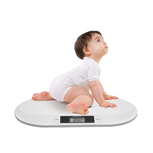 Mechanische Tierwaage für Kinder, Katzen, Welpen, Heimwaage, elektrisch, LCD, max. 20 kg, Weiß von biusgiyeny