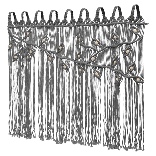 biusgiyeny Makramee Vorhang Wandbehang Fadengardine Fadenvorhang Makramee Fenster Boho Gewebter Wandteppich Boho Türvorhang,110 x 80cm（ohne Stöcke） von biusgiyeny