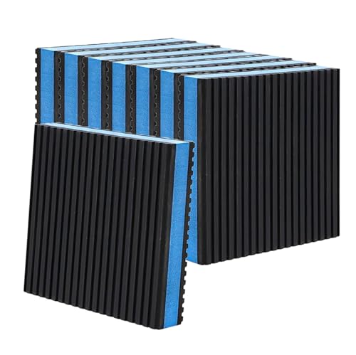 Robuste Anti-Vibrationspads, 10,2 x 10,2 x 2,2 cm, gerippte Gummimatten mit EVA-Sandwich-Design, rutschfeste Gummi-Isolationsmatten für Luftkompressor, Laufband, Waschmaschine, Trockner, HVAC und mehr von bizhala