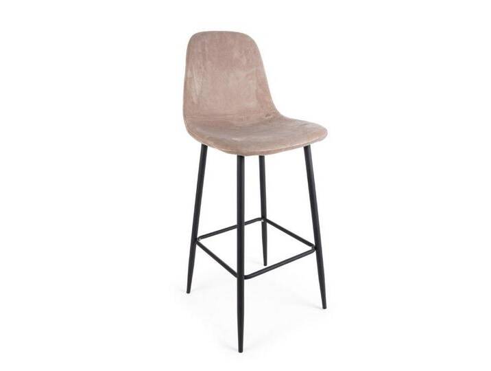 Bizzotto Barhocker Irelia 2er-Set aus Samt, Taupe, beige, Taupe, Taupe von bizzotto