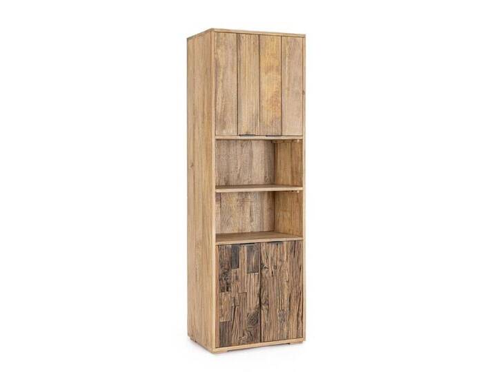 Bizzotto Buffet Nashik aus Mangoholz, Schmal Türen: 2x Mangoholz, 2x recyceltes Holz, mit Magnetverschluss, beige von bizzotto