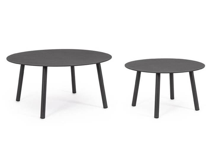 Bizzotto Couchtisch Aminta 2er-Set aus Aluminium, grau, Anthrazit von bizzotto