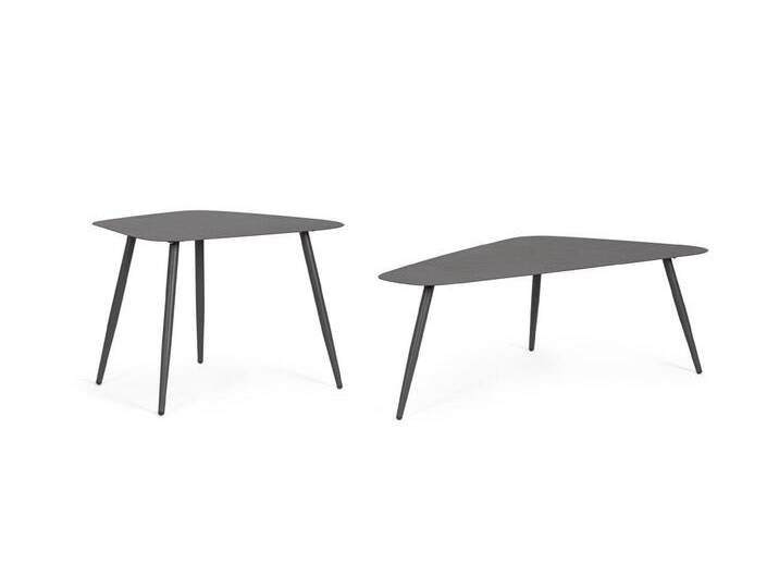 Bizzotto Couchtisch Yvonne 2er-Set aus Metall, Anthrazit, 2er-Set: 54x52x45 / 96x55x35 cm, grau, Anthrazit, Anthrazit Bizzotto Couchtisch Yvonne 2er-Set aus Metall, Anthrazit, 2er-Set: 54x52x45 / 96x55x35 cm, grau, Anthrazit, Anthrazit von bizzotto