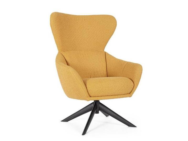 Bizzotto Drehsessel Hailey aus Stoff, Senf, Der Sessel ist drehbar, gelb, Senf, Senf von bizzotto