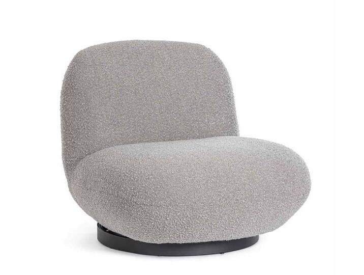 Bizzotto Drehsessel Margot aus Bouclè-Stoff, Grau, Der Sessel ist drehbar, grau, Grau, Grau von bizzotto