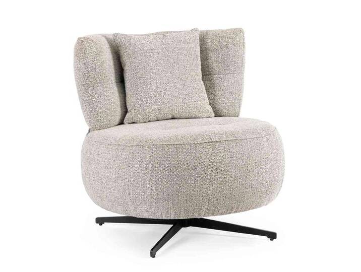Bizzotto Drehsessel Sessel Gonnie aus Chenille-Stoff, grau, Grau von bizzotto
