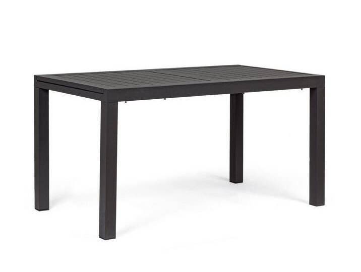 Bizzotto Esstisch Hilde aus Aluminium, 140-210x77 cm, Anthrazit, Geeignet für 6-8 Personen, grau, Anthrazit, Anthrazit von bizzotto