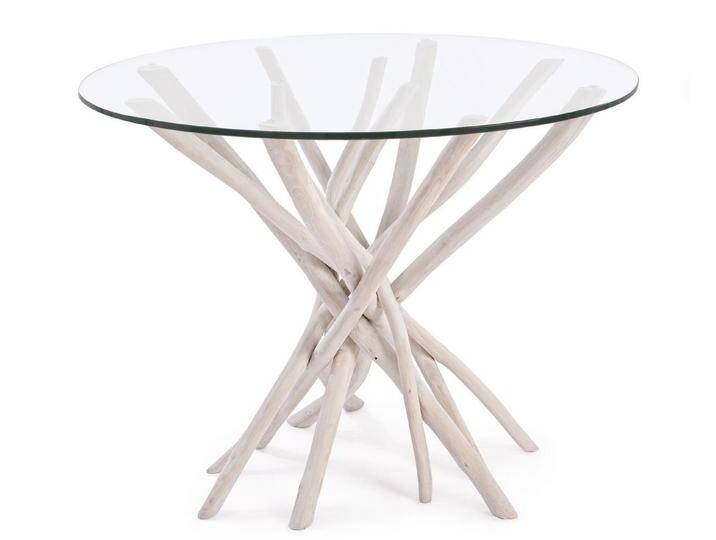 Bizzotto Esstisch Sahel Rund mit Glasplatte, 110 cm, Geeignet für 3-4 Personen, weiß Bizzotto Esstisch Sahel Rund mit Glasplatte, 110 cm, Geeignet für 3-4 Personen, weiß von bizzotto
