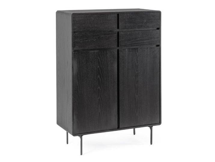 Bizzotto Highboard Widald aus Eschenholz, schwarz, Schwarz von bizzotto