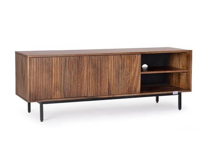 Bizzotto TV-Board TV Board Tadita aus Mangoholz, 140 cm, Push-to-Open-System, Mit Stellschrauben, braun von bizzotto