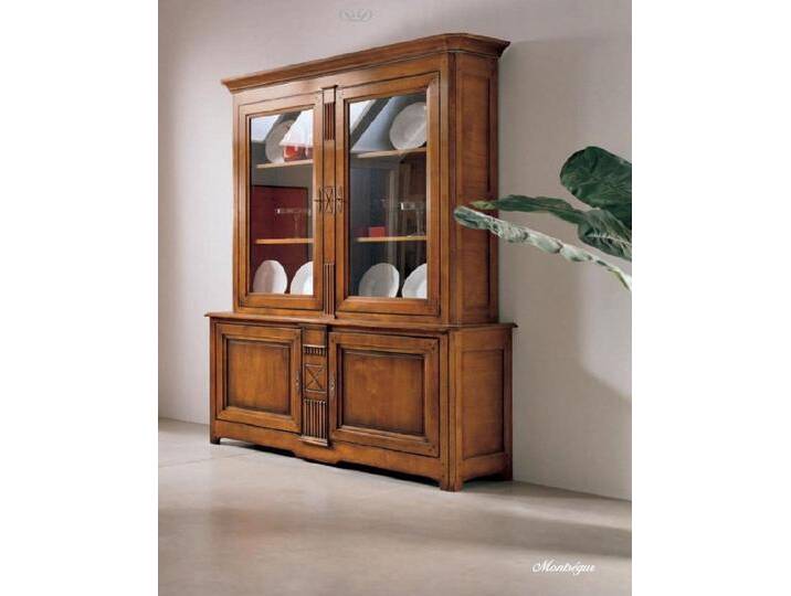 JVmoebel Vitrine Massivholz Anrichte Wohnzimmer Sideboard Anrichte Bizzotto Vitrinen (1-St., Vitrine) Made in Europa, braun von bizzotto