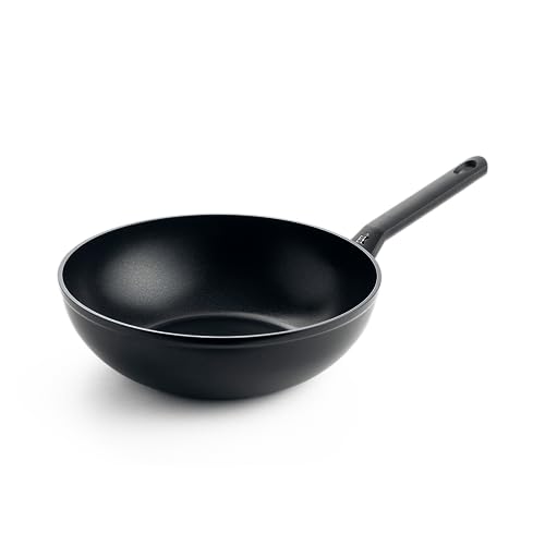 BK Easy Ceramic Keramischer Antihaft-Wok, 30 cm/5 Liter, PFAS-frei, für alle Herdarten einschließlich Induktion geeignet, Backofenfest bis 160˚C, Bleiben-Cool-Griff, Spülmaschinenfest, Schwarz von BK