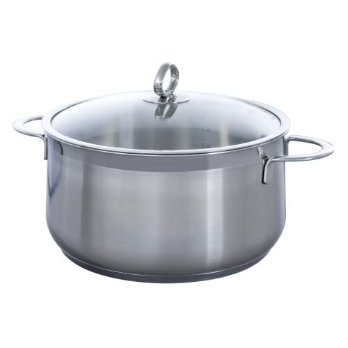 BK Excellent Induktionsfähiger 24cm/5L Bratentopf aus Edelstahl mit Deckel, Backofen- und Bratensicherheit bis 230C, langlebig & energieeffizient, spülmaschinenfest, PFAS-frei, Silber von BK