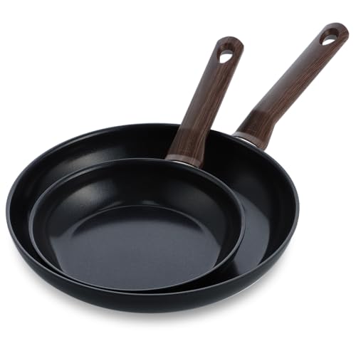 BK Simply Ceramic Keramische Antihaft-Induktionspfanne 20 cm und 28 cm mit Pfannenschutz, PFAS-frei, Backofen- und Spülmaschinengeeignet, Schwarz von BK