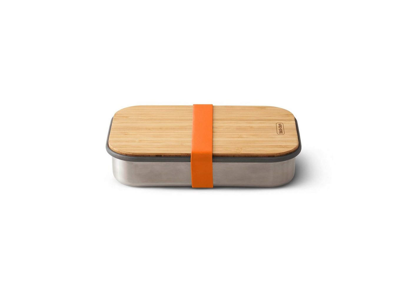 black+blum Salatbox, Edelstahl Sandwich Box mit Bambusschneidbrett klein von black+blum